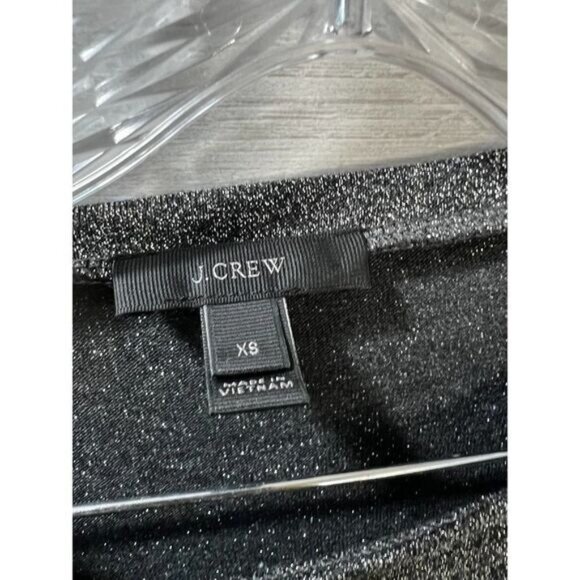 J‎ CREW Silver Metallic Top Long Ruffle Bell Sleeve XS - Picture 8 of 8
